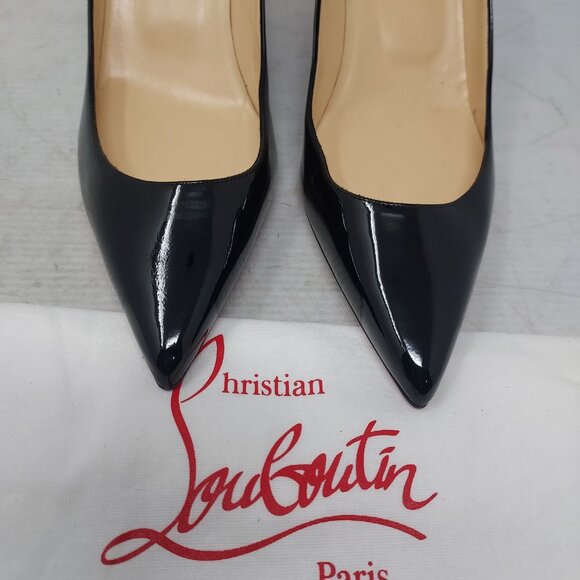 Christian Louboutin Kate Black Patent Heel Pump Shoe - Picture 9 of 11